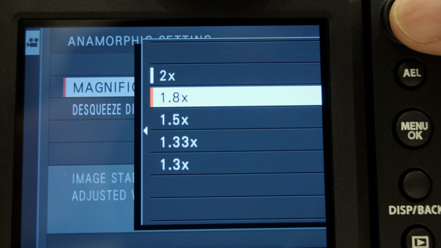 GFX100 II anamorphic de-squeeze options