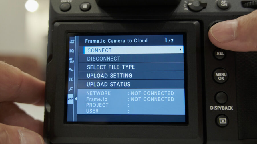 camera to cloud settings screen