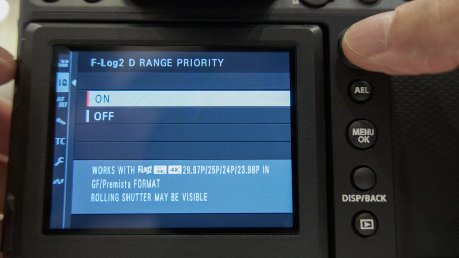 D Range Priority settings menu