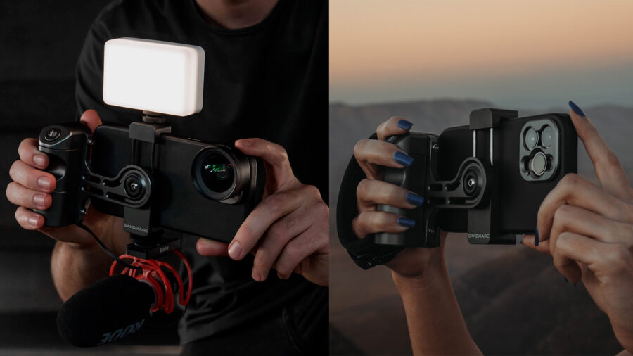 The Creator Grip has multiple mounting points for camera accessories