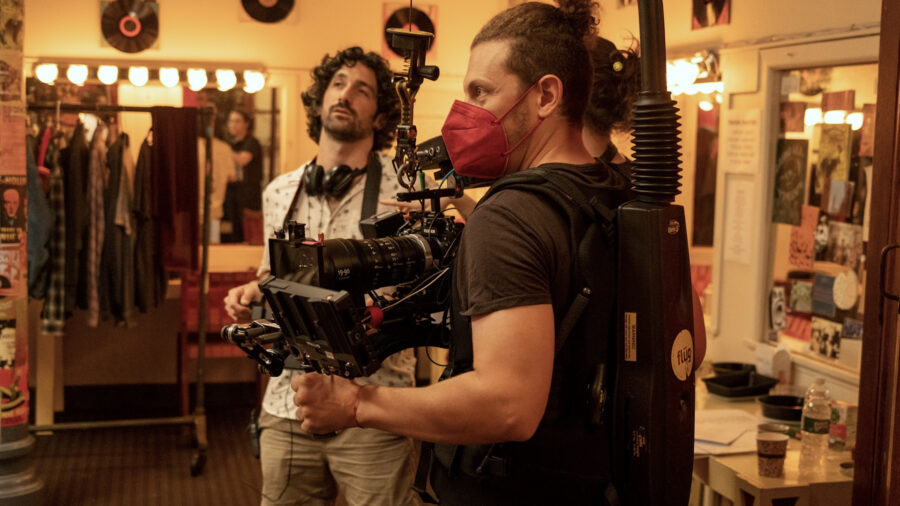 With DP Alex Levin on the "RAINFALL THE BAND" set. 
