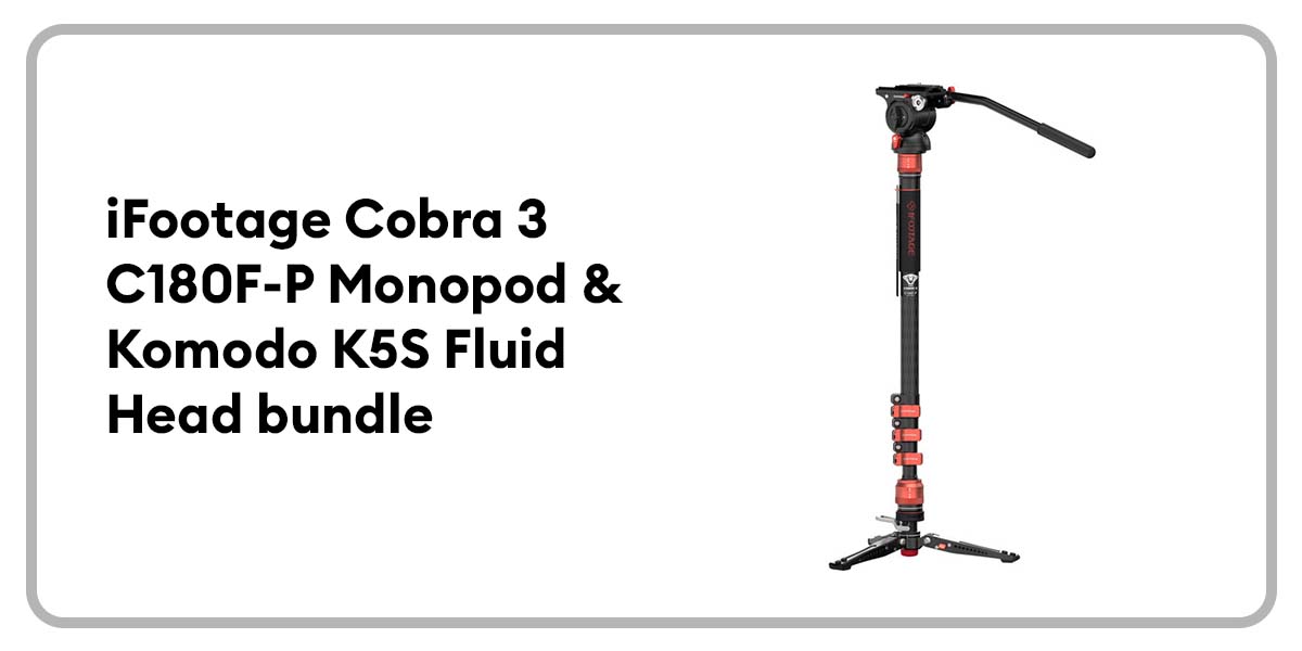 iFootage Cobra 3 C180F-P Monopod & Komodo K55 Fluid Head bundle