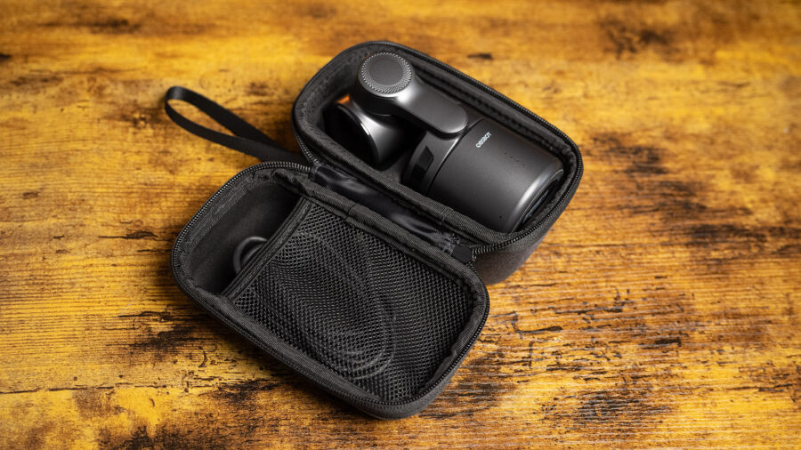 The OBSBOT Tail Air comes in a nice, soft-shell carrying case