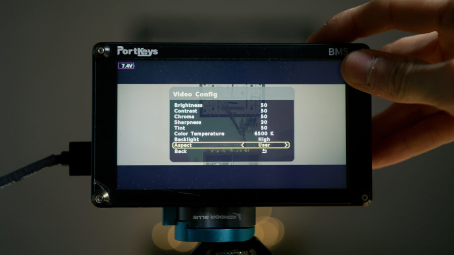 I used a Portkeys BM5 to de-squeeze the anamorphic image