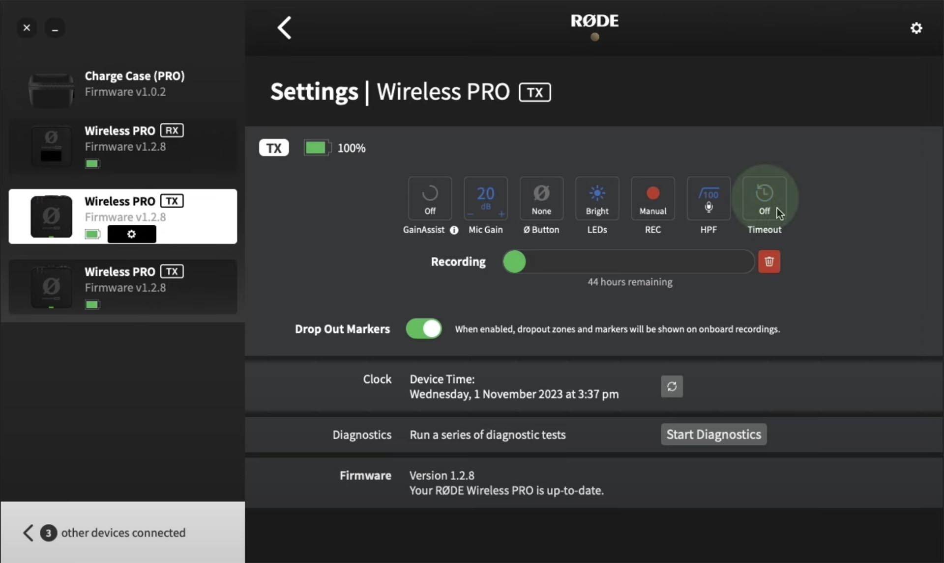 Software Update Timner RØDE Wireless PRO Firmware Update - High-Pass Filter, Timer, Plug-In ...