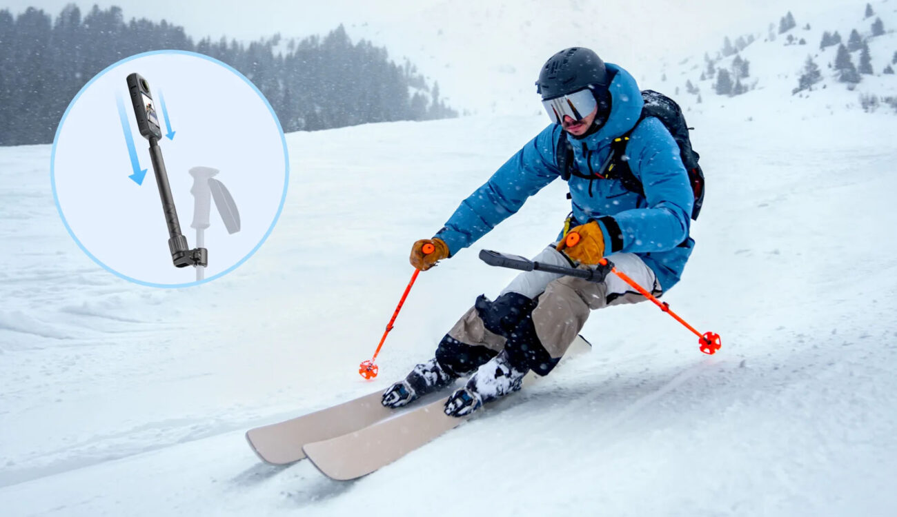 Anuncian el Ski Pole Mount Insta360 - La montura se fija fácilmente a los  bastones de esquí