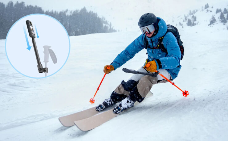 Insta360がスキーポールマウントを発表 - スキースティックに簡単に取り付けられる