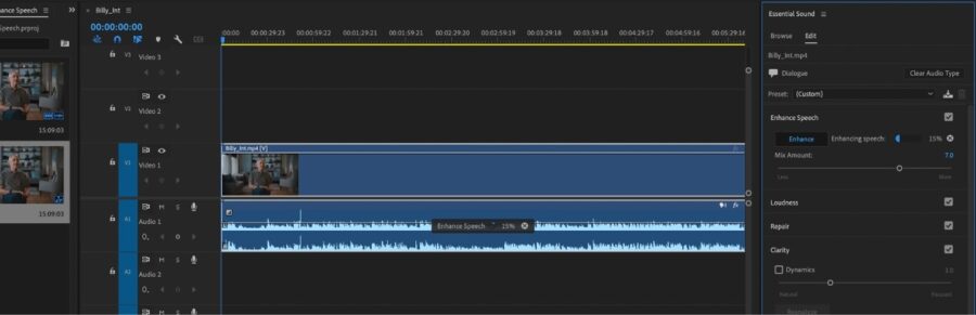 "Enhance Speech" is now available inside the Essential Sound panel in Premiere Pro