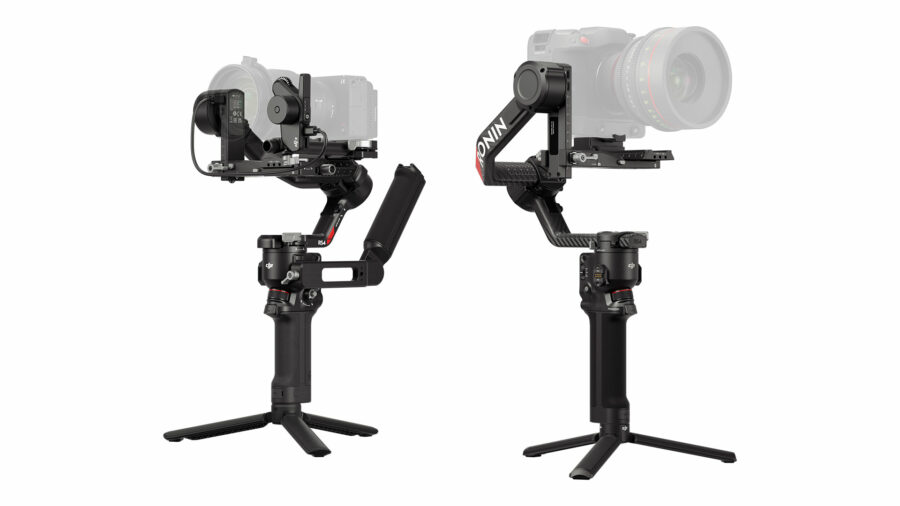 DJI RS 4 on the left, RS 4 PRO on the right.