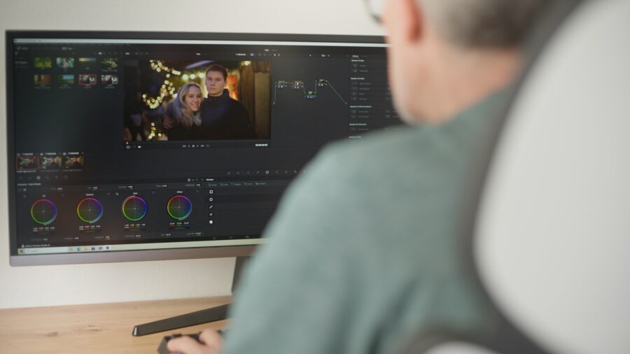 Grading a reference scene on my old monitor