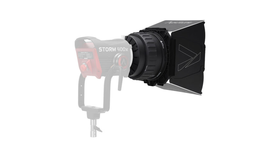 The Aputure CF7 fresnel lens with barn doors