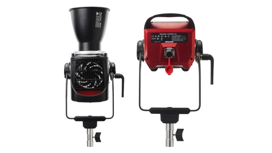 Bottom and back of the Aputure STORM 400x lamp head