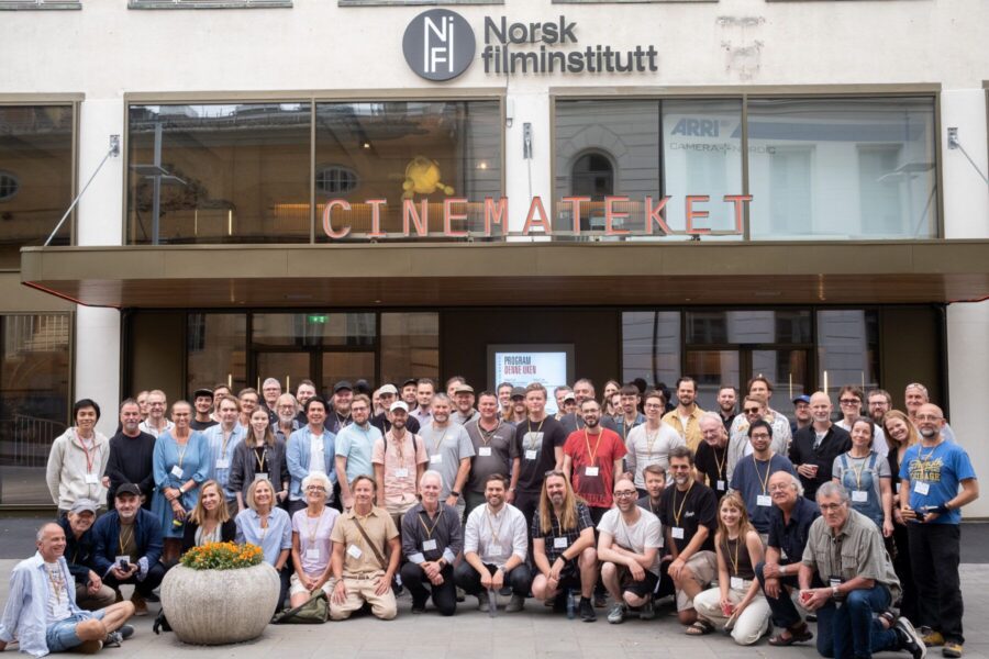 Oslo Digital Cinema Conference attendees in front of the Norsk filminstitutt