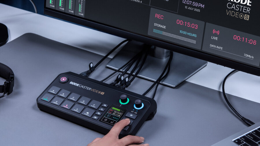 The RØDECaster Video S features a 2-inch touchscreen