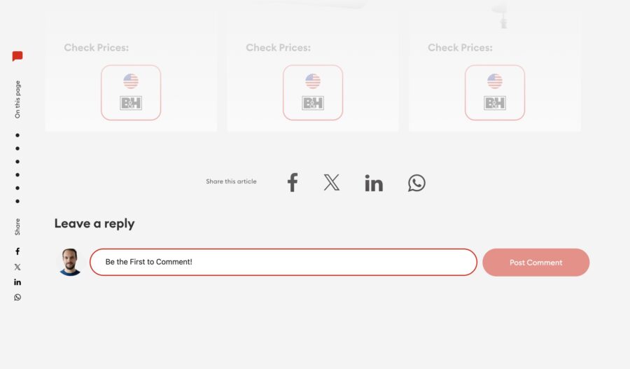 Comment box visible underneath gear guides article
