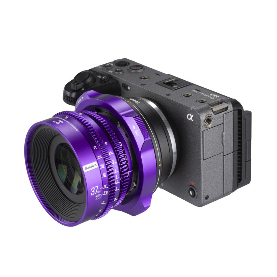 7Artisans Thor PL mount adapter in purple matches the company's Floral Bloom lenses