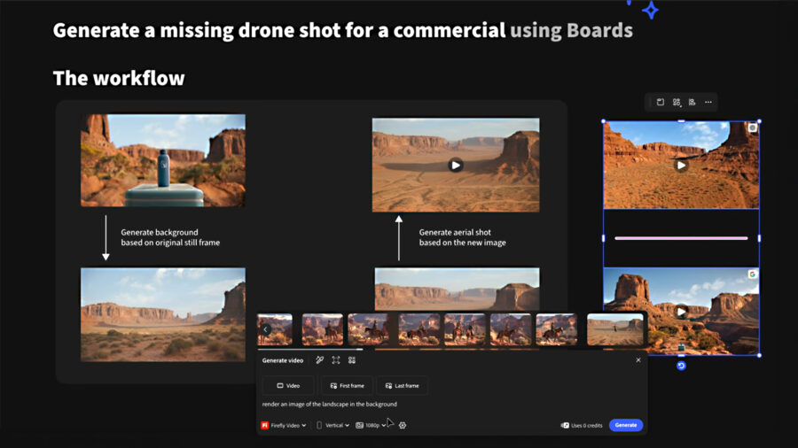 Adobe generate missing drone shot