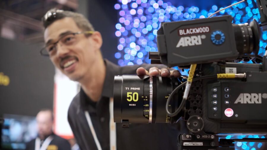 Kenji demonstrating the NiSi 50mm T1 Cine Prime