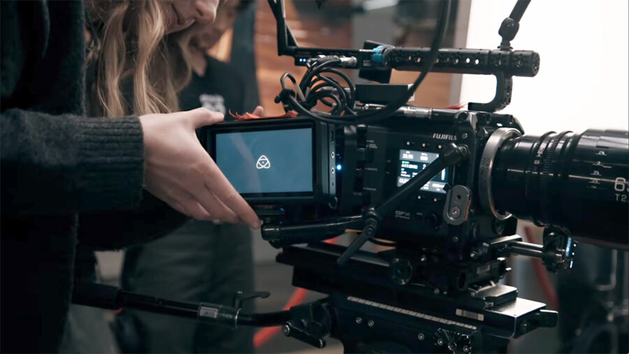 FUJIFILM GFX ETERNA 55, Atomos monitor attached