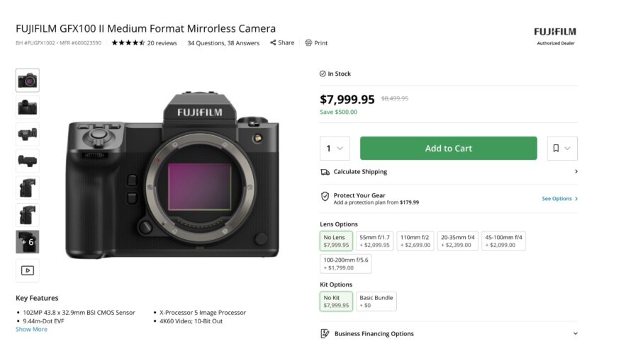 FUJIFILM GFX100 II Price drop
