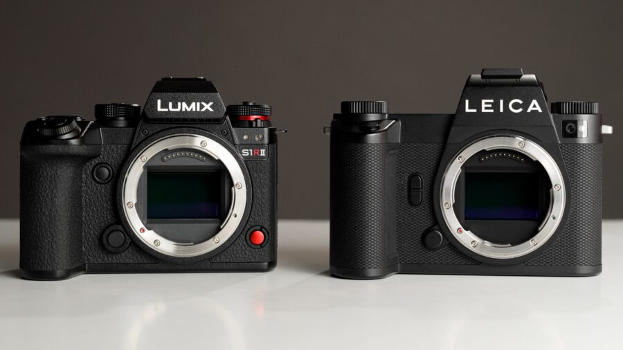 Leica SL3-P next to the Panasonic LUMIX S1R II