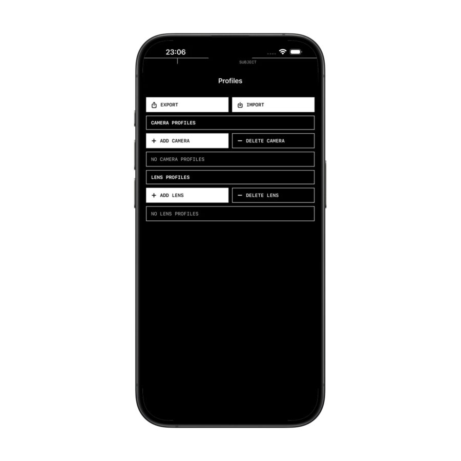 LidarAC app lets you create custom lens and camera profiles for DoF calculations