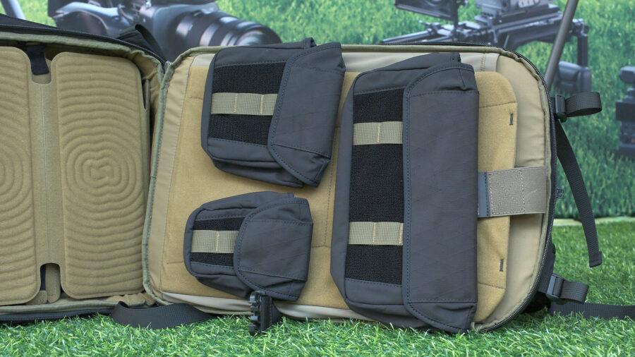Removable pouches in the SmallRig backpack.