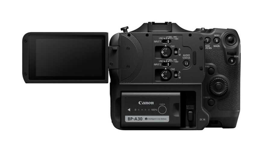 Canon C70 back with screen open