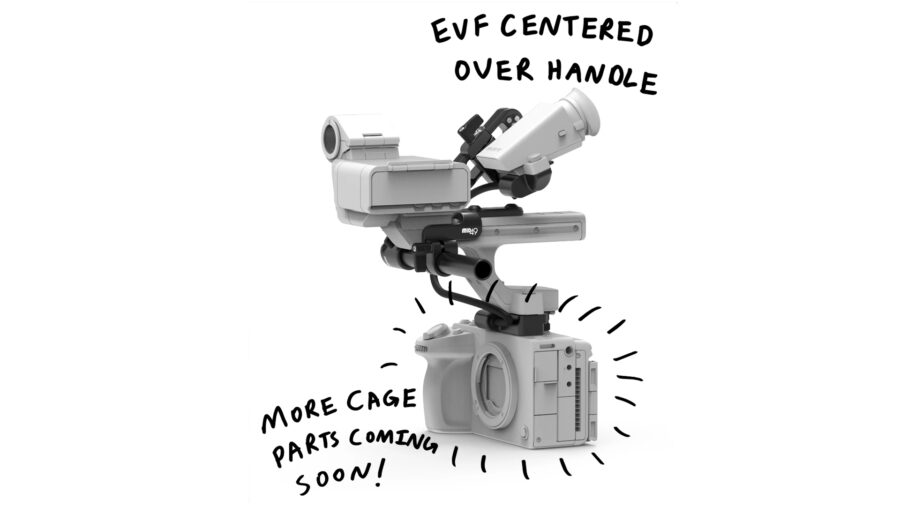 MID49 EVF centered over handle.