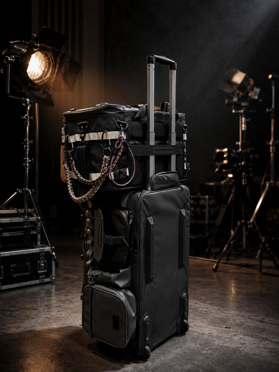OPENMOON Crew Gear Box bag stacked on top of L Roller