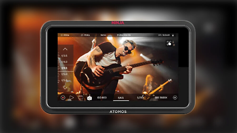 AtomOS Ninja RAW monitor with background blurred.