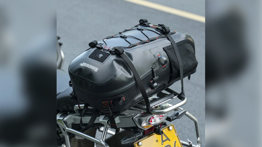 Rhinowalk MBB3002 on back of motorcycle.