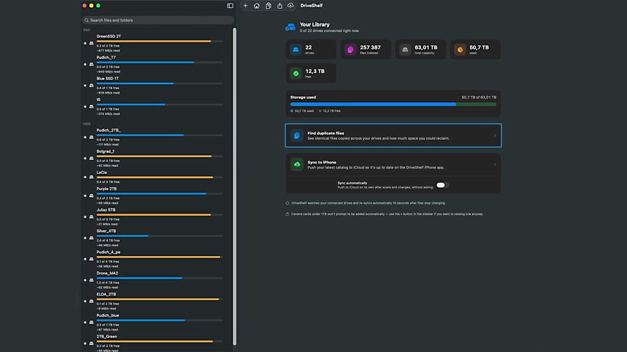 DriveShelf Screenshot finding duplicate files