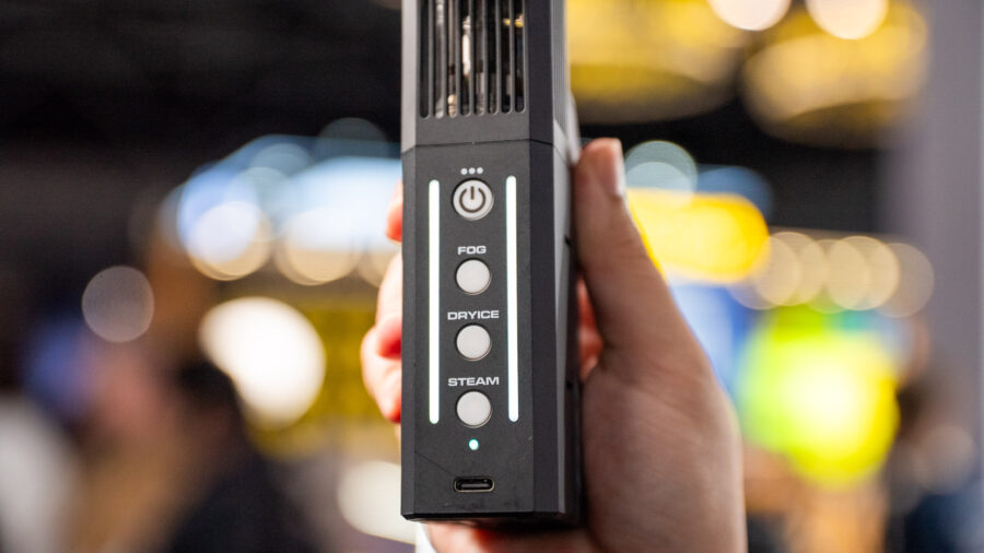 SmokeNINJA PRO V2 remote and DMX-ready portable fog workflow