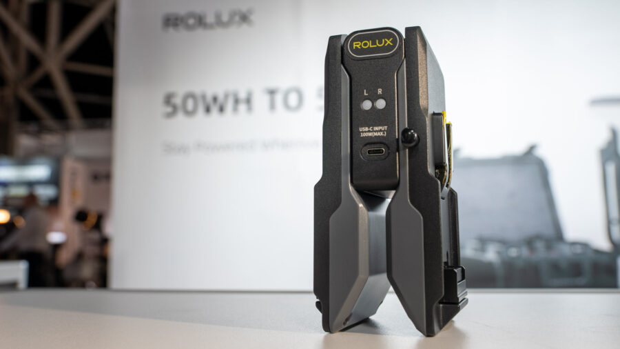 IBC 2026 Rolux Dual V-Mount Charger - folded.