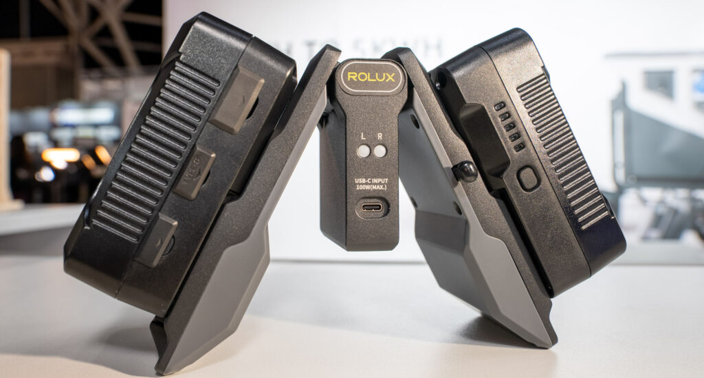 Rolux Foldable Dual V-Mount Charger Introduced – 100W USB-C Input, Fanless Design, 780g