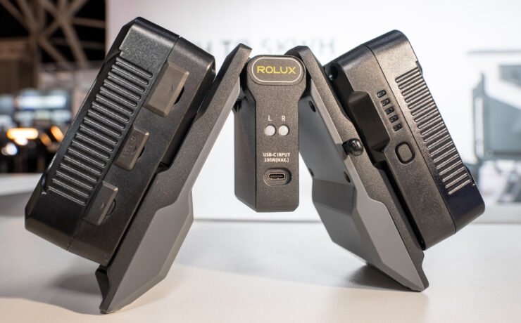 Rolux Foldable Dual V-Mount Charger Introduced – 100W USB-C Input, Fanless Design, 780g