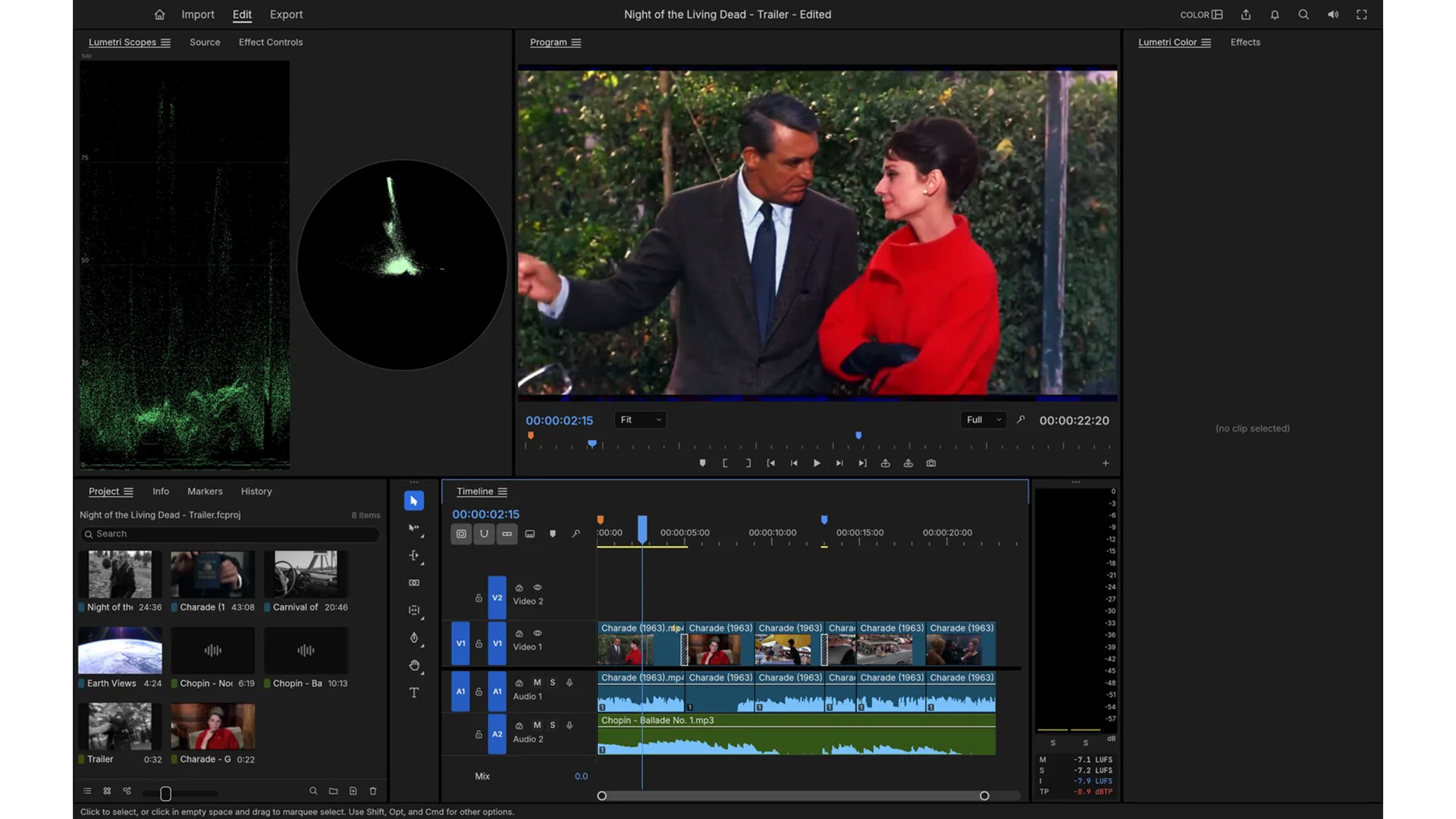 Panel de color en FilmCraft