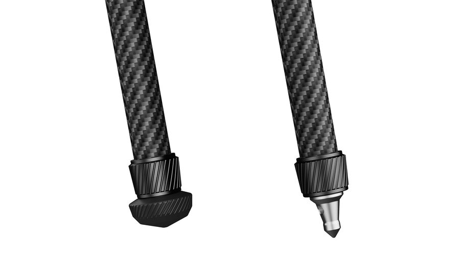 The T1 Mini has interchangeable rubbera nd steel spike feet