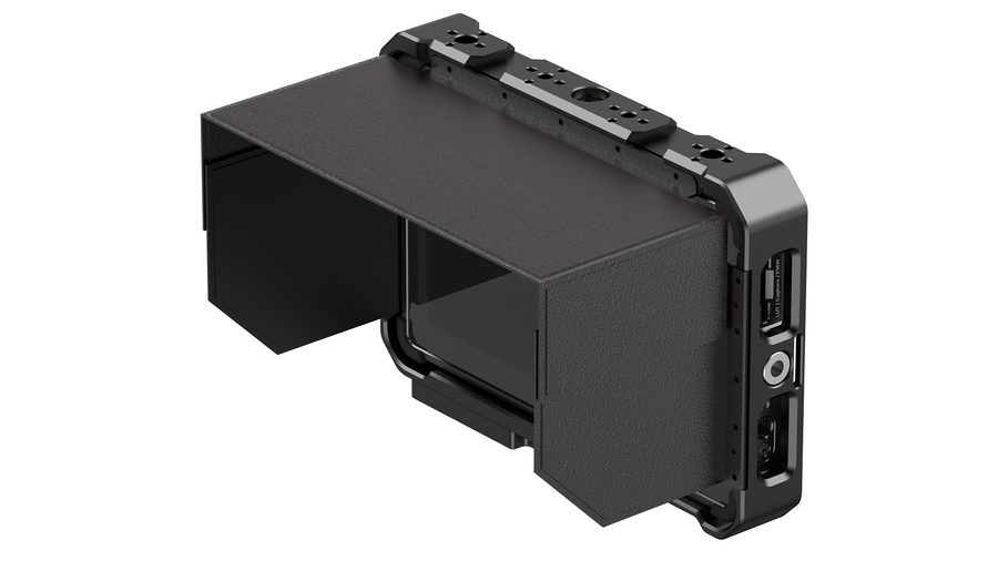 SWIT K7 monitor from the front showing the cage.